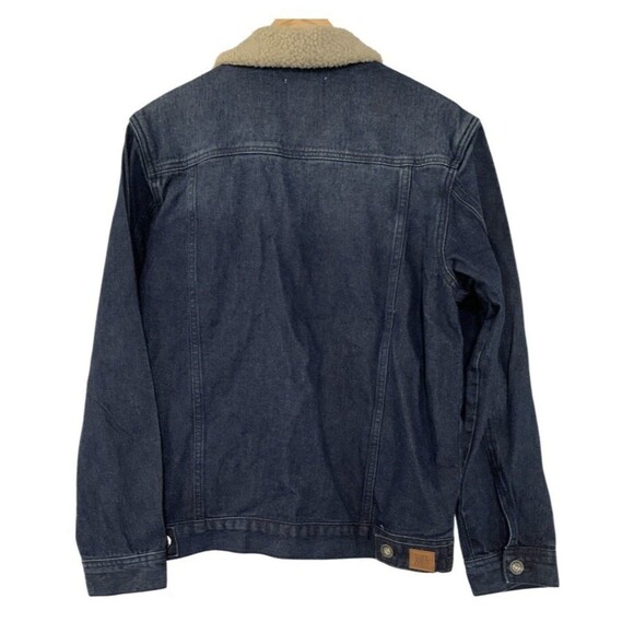 Axel Rooney Sherpa Collar Premium Trucker Navy Blue Denim Jacket Men’s Medium - Picture 8 of 8